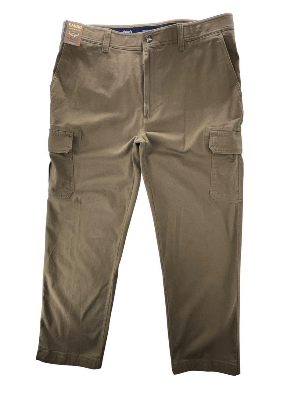 Roundtree & Yorke Men's Cargo Pants 40x32 Khaki Classic Fit CoreComfort